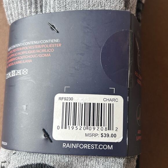 Rainforest Men's 3 Pair Wool Blend Crew Socks Year Round Temperature Control NEW - Picture 4 of 7